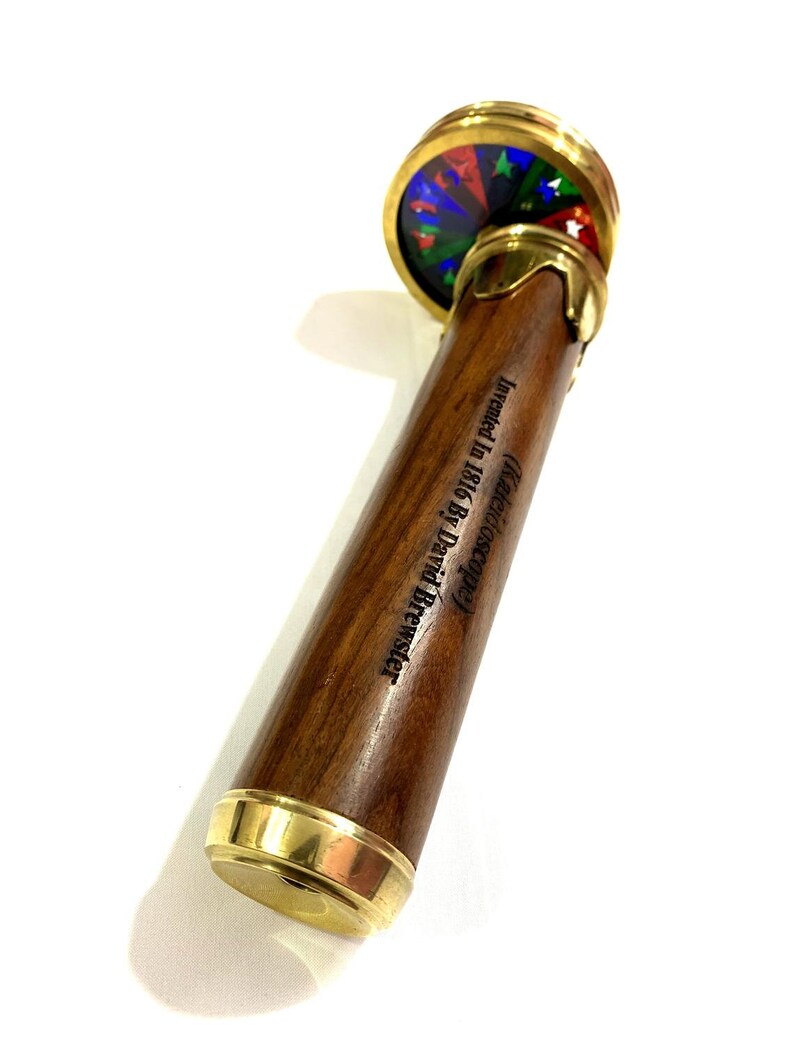 Wooden Egg Kaleidoscope With Brass Stand - Handmade Easter Decoration & Interactive Toy