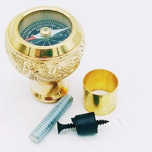 Solid Brass Compass Designer Handle only for Cane Walking Stick