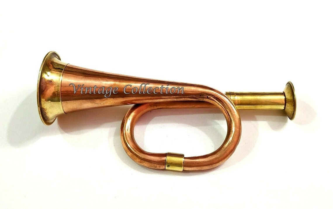 6 Mini Bugle Brass & Copper Vintage Bugle Instruments Etsy
