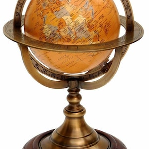Messing Armillar Tischplatte Marine Sphere Globe Decor, Marine Armillar Schreibtischkugel, Tisch Weltkugel