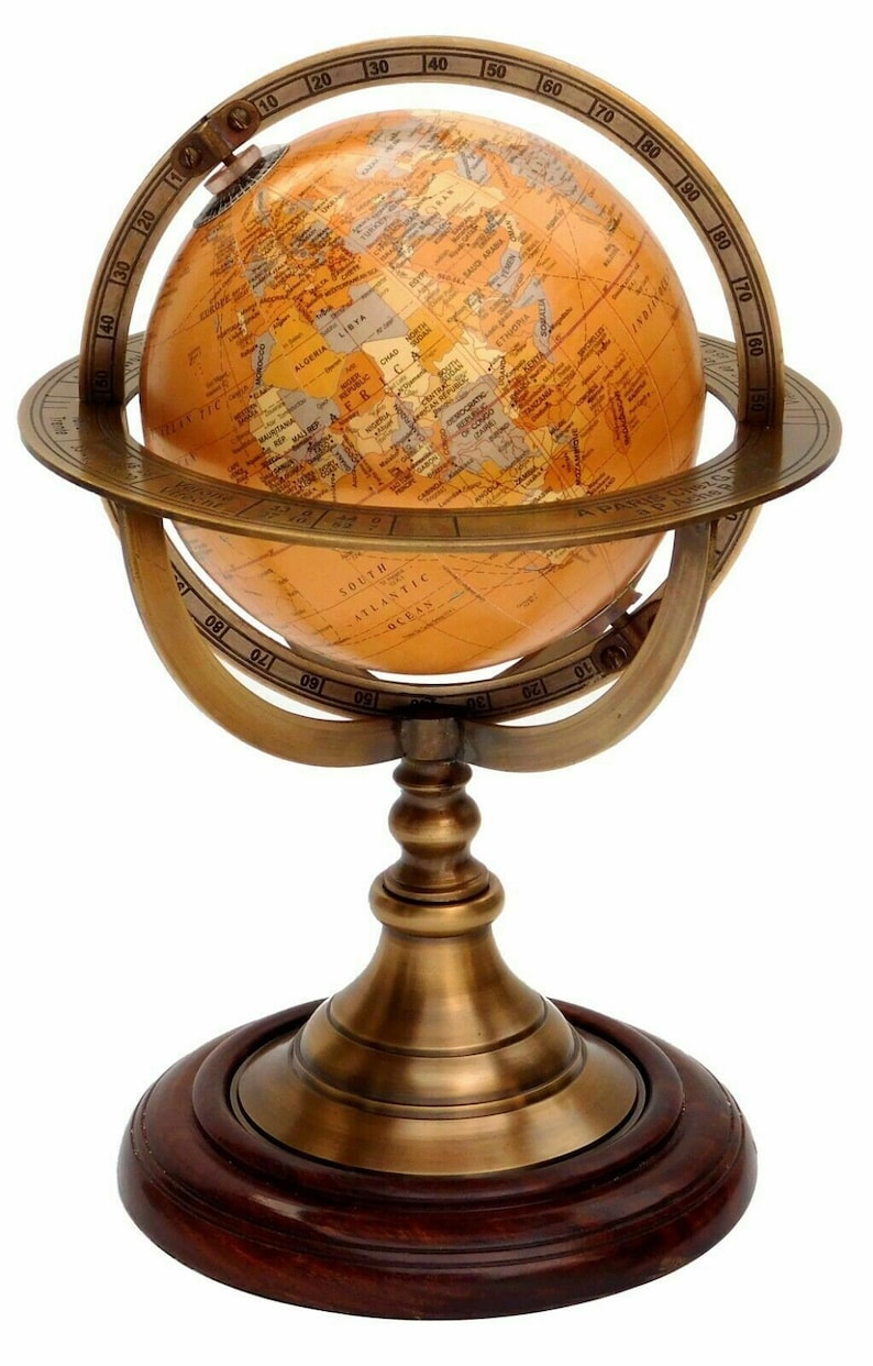 Vintage Brass Antique Armillary Tabletop Marine Sphere Globe Etsy