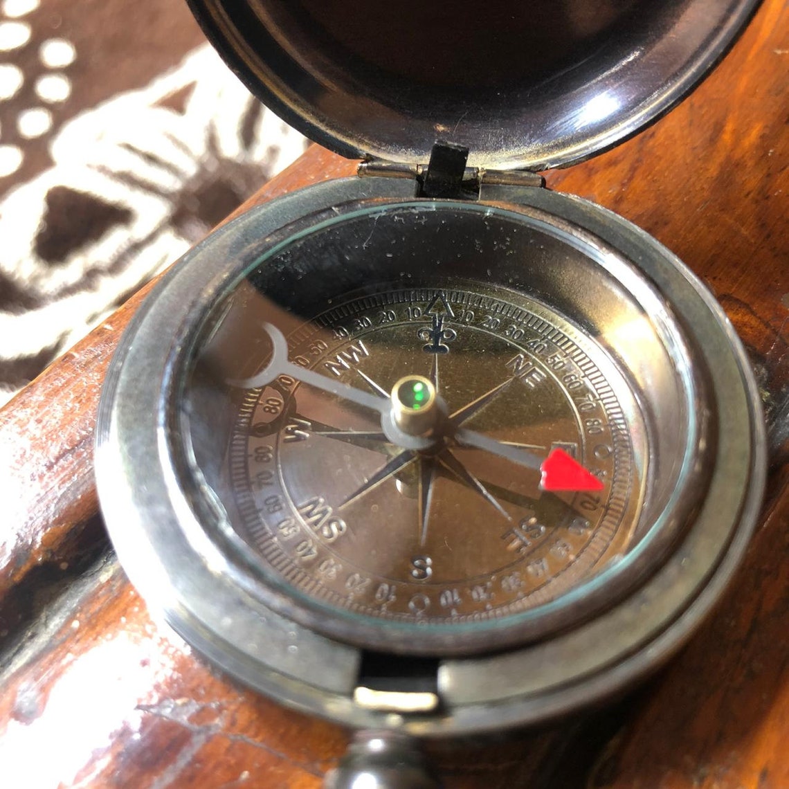Personalized Brass Push Button Compass Pocket Compass Push Etsy