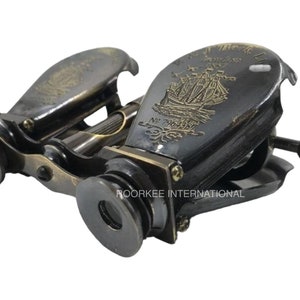 Nautical Antique Brass Binoculars | Monocular Vintage Spyglass | Marine Folding Binocular| Working Opera glasses Binocular