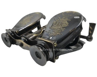 Nautische Antik Messing Fernglas | Monokulares Vintage Fernglas | Marine Falt-Fernglas | Funktionierendes Opernglas Binokular