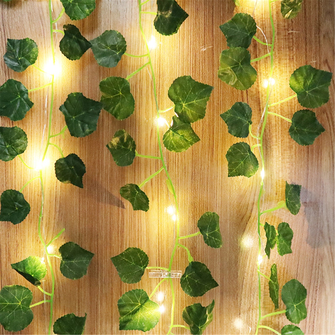 2M Artificial Plants Green Leaf Garland Led String Light Leaf Etsy