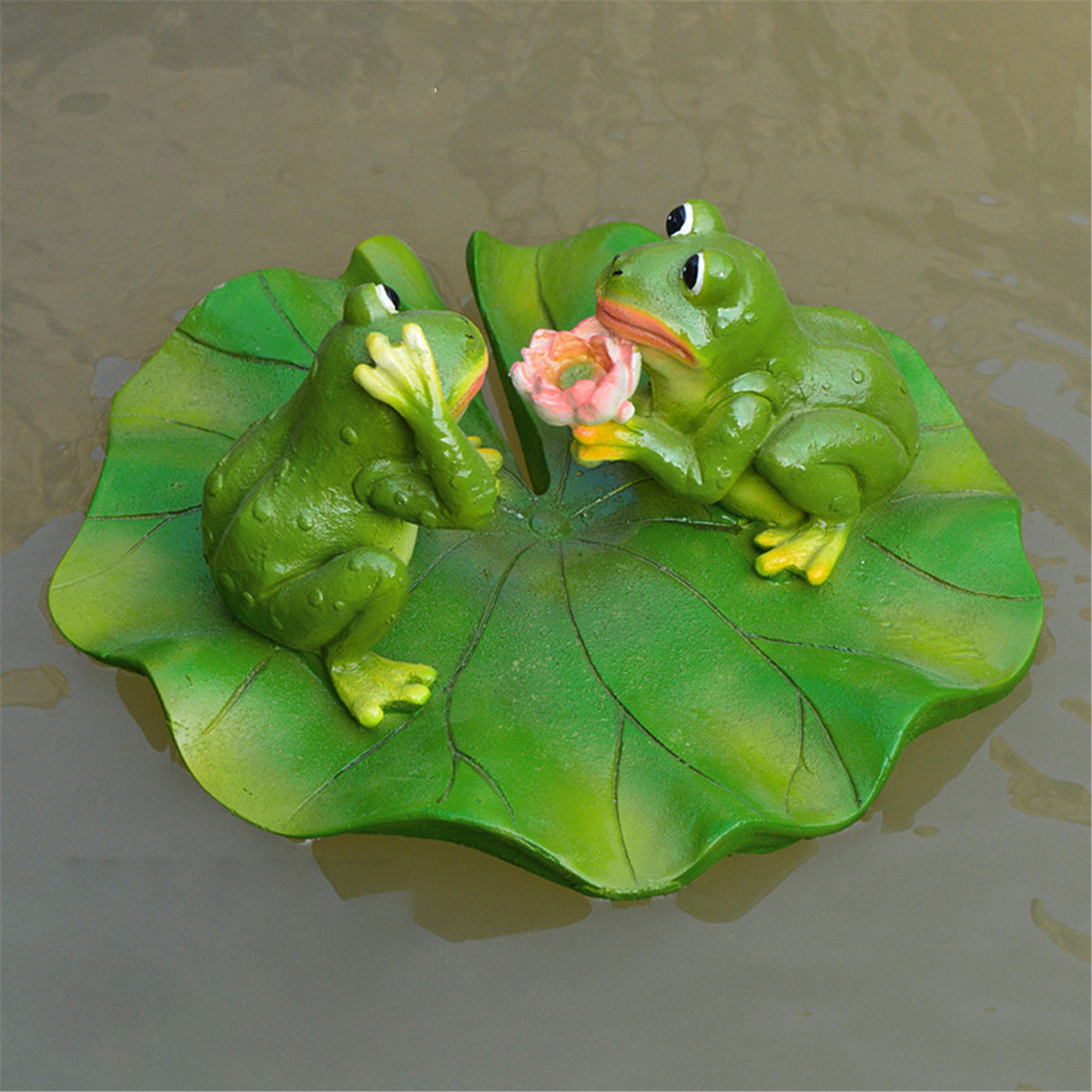 Artificial Pond Ornament Pond Lotus Decoration Frog Water Etsy