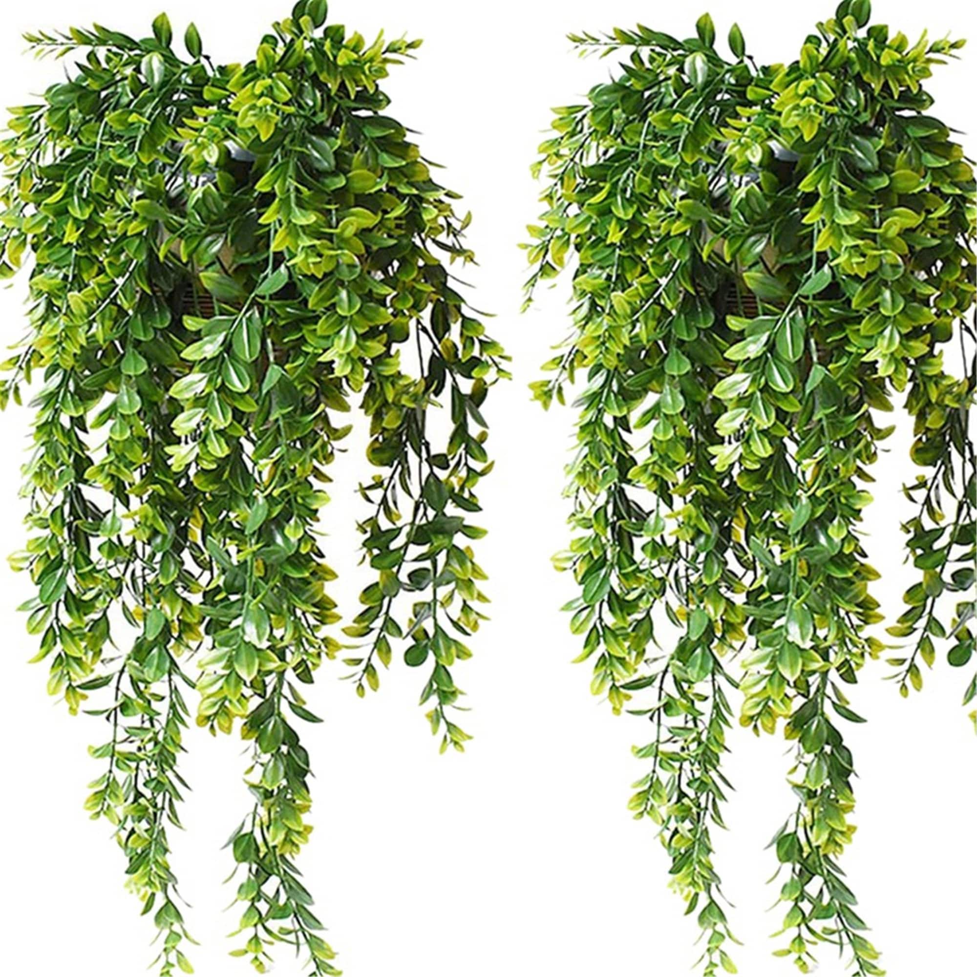 4Pcs Artificial Hanging Plants Green Leaves Ivy Faux Plastic Etsy