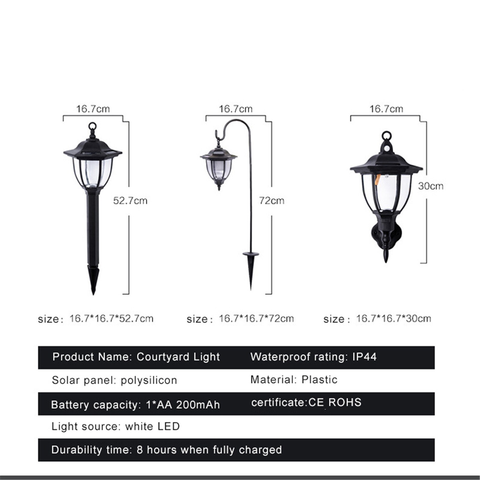 Outdoor LED Solar Lamp Garden Light waterproof Wall Lamp Etsy