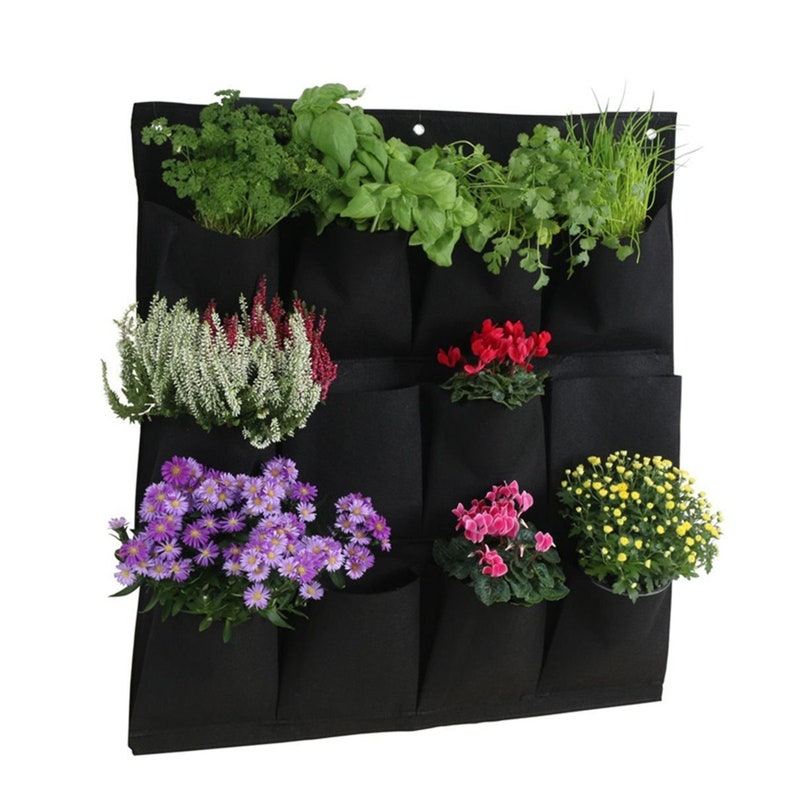 36Pockets Hanging Green Grow Bag Planter Vertical Garden Vegetable Living Garden Bag Planter Growing Bags Flowers Supply