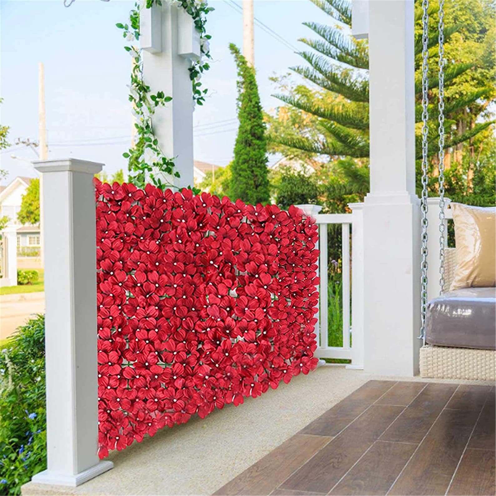 Artificial Flower Fence Trellis Roll Wall Landscaping Fence Etsy