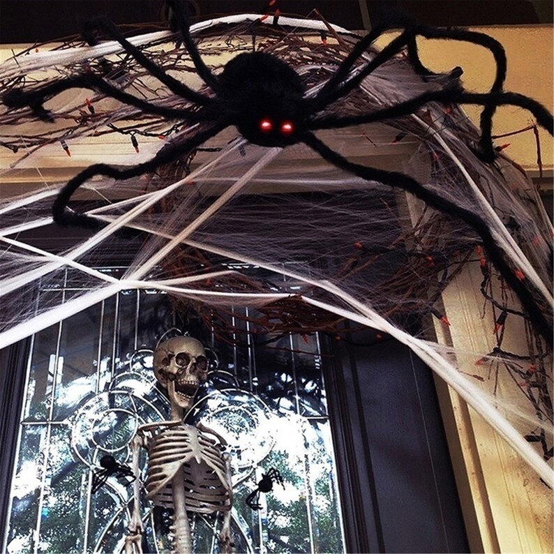 Black Spider Halloween Decoration Haunted House Prop Indoor Etsy