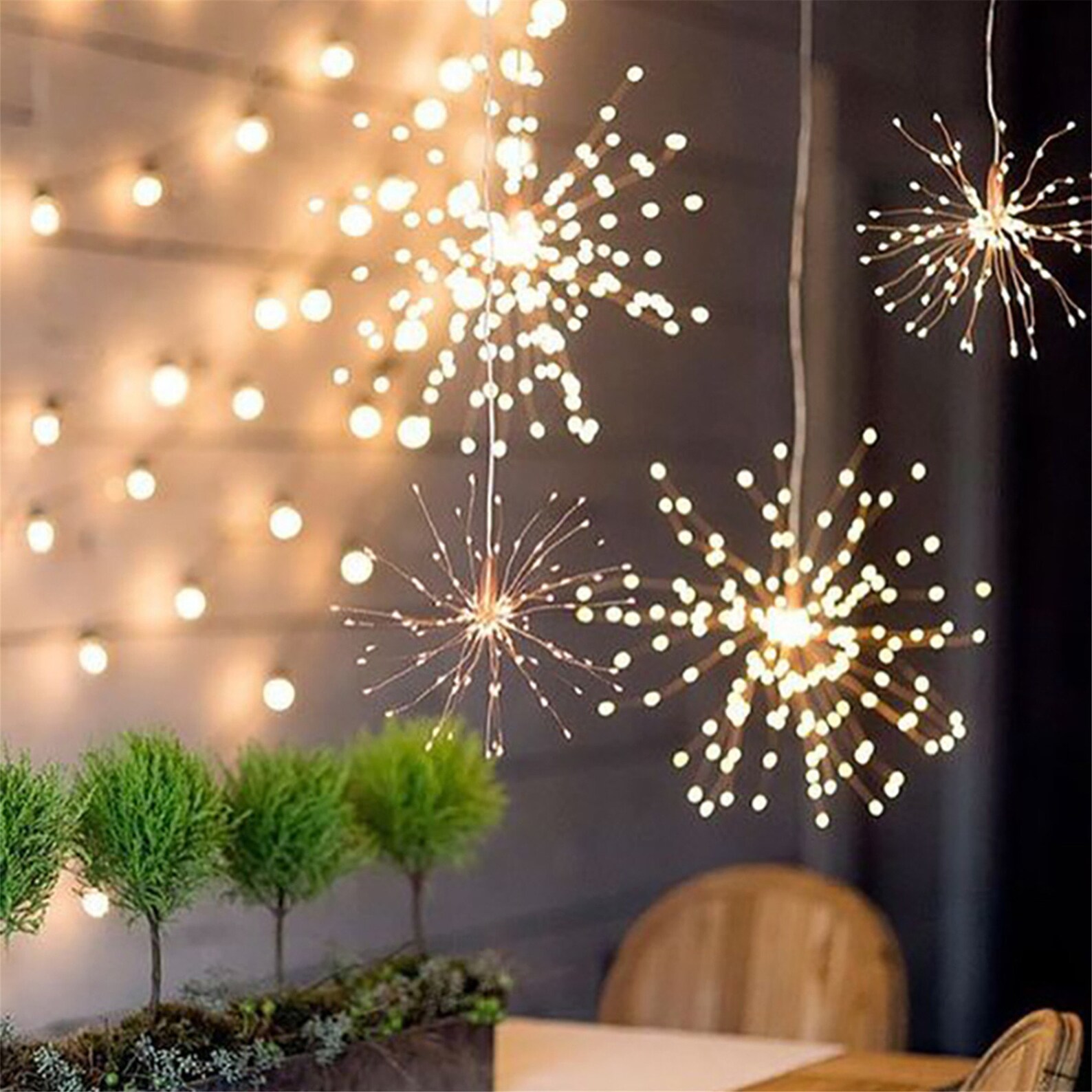 200LED Fairy Lights Fireworks Shaped Decorative Hanging String Etsy