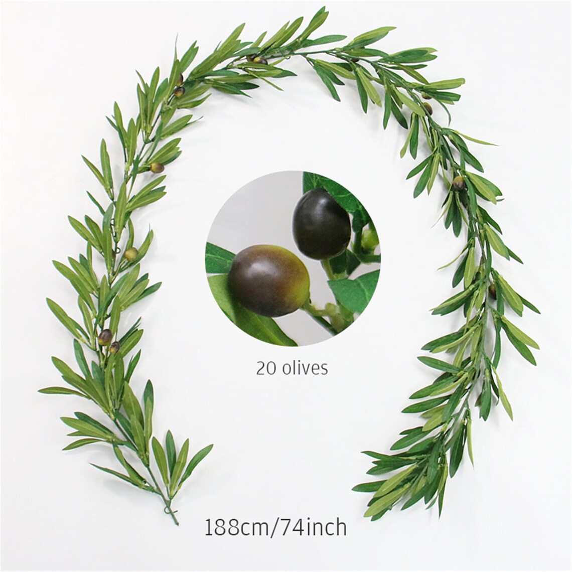 1.8m Olive Leaf Garland Artificial Green Plants Rattan Ceiling Etsy