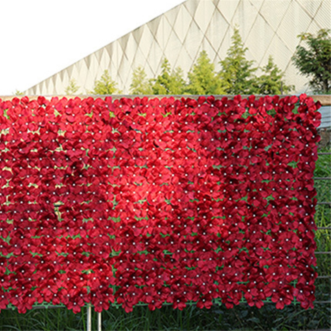 Artificial Flower Fence Trellis Roll Wall Landscaping Fence Etsy