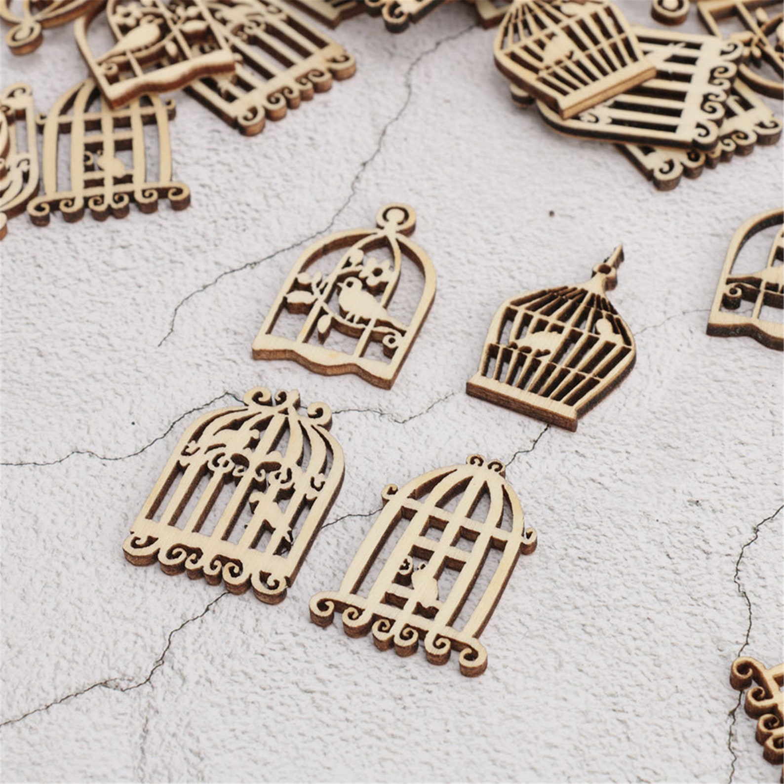 50pcs / set Hecho a mano de madera recortada bird cage forma | Etsy