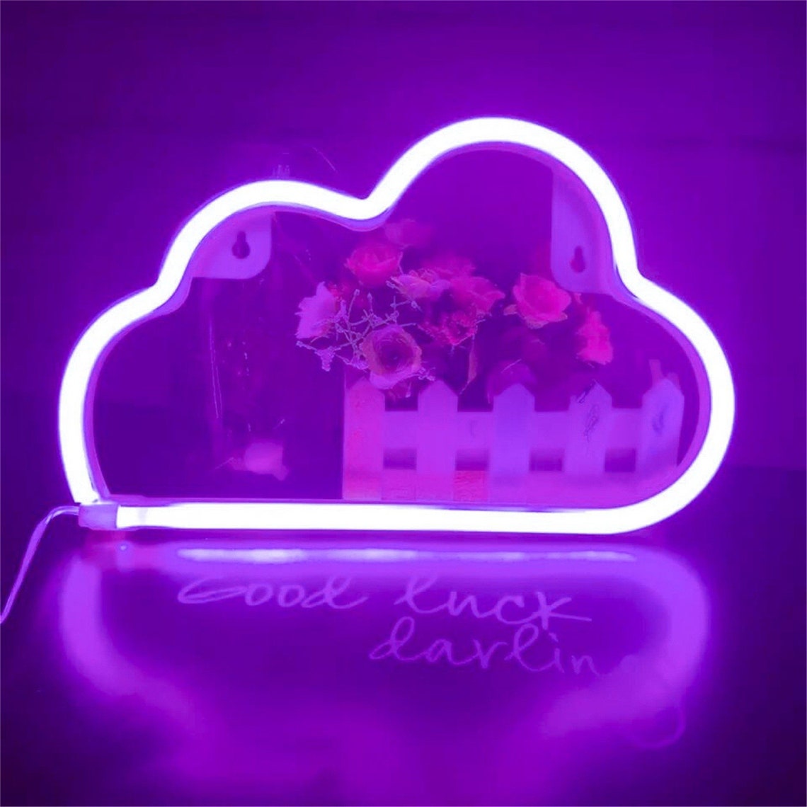 LED Cloud Design Neon Sign Night Light Art Lámpara de pared de Etsy