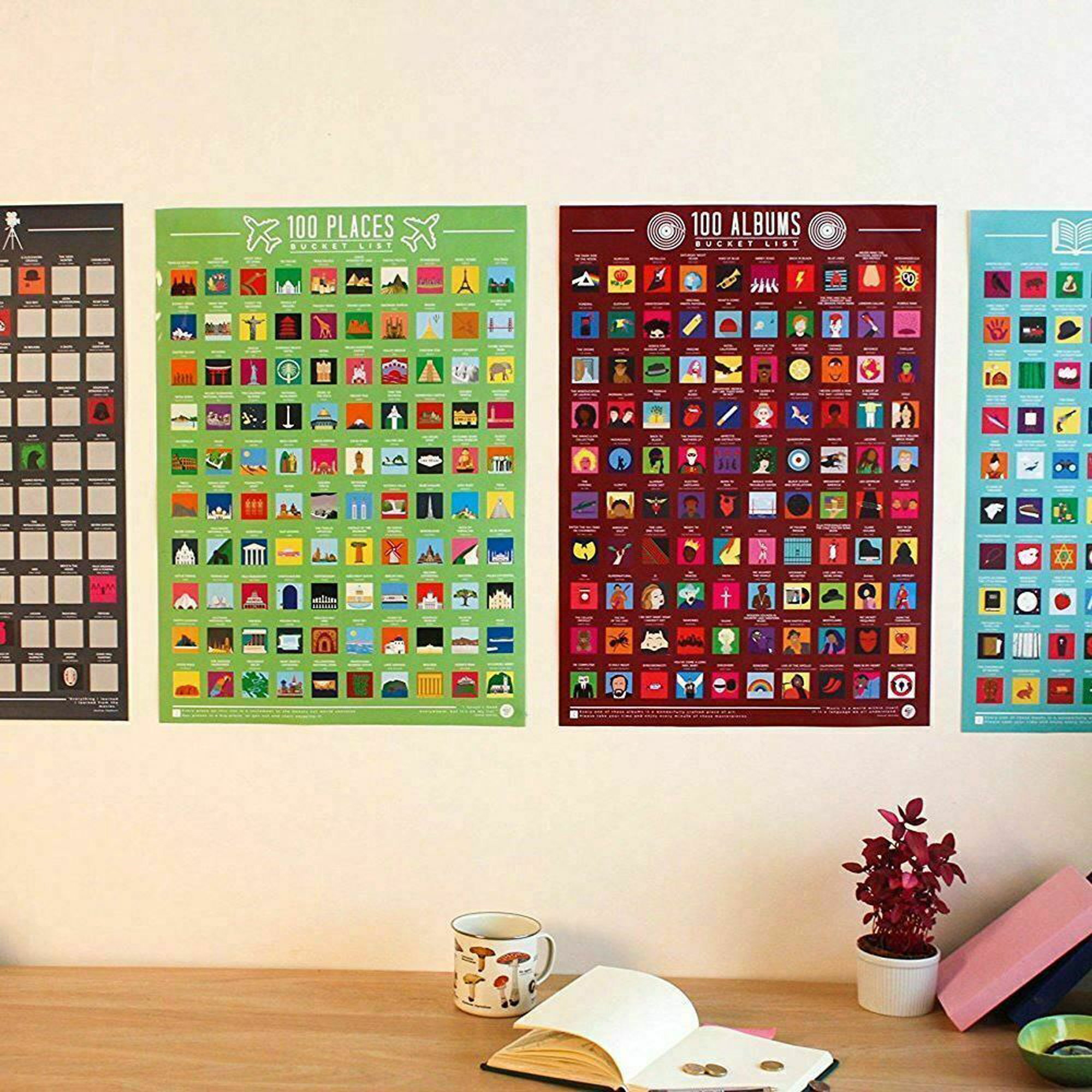 100 Scratch Off Bucket List Poster Dishes Yoga Poses Beers Etsy