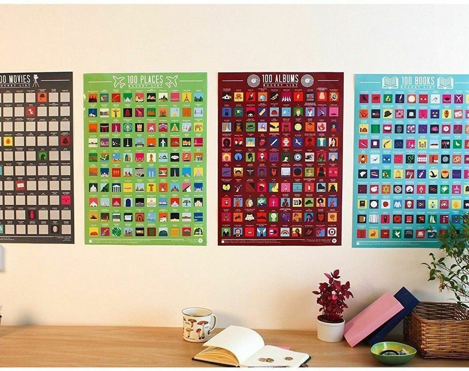 100 Scratch Off Bucket List Poster Dishes Yoga Poses Beers Etsy