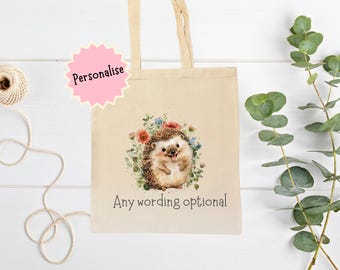 CafePress Hedgehog Love Canvas Tote Bag - Reusable Natural Shopping Bag (Choose Small Or Medium Size) - View #11