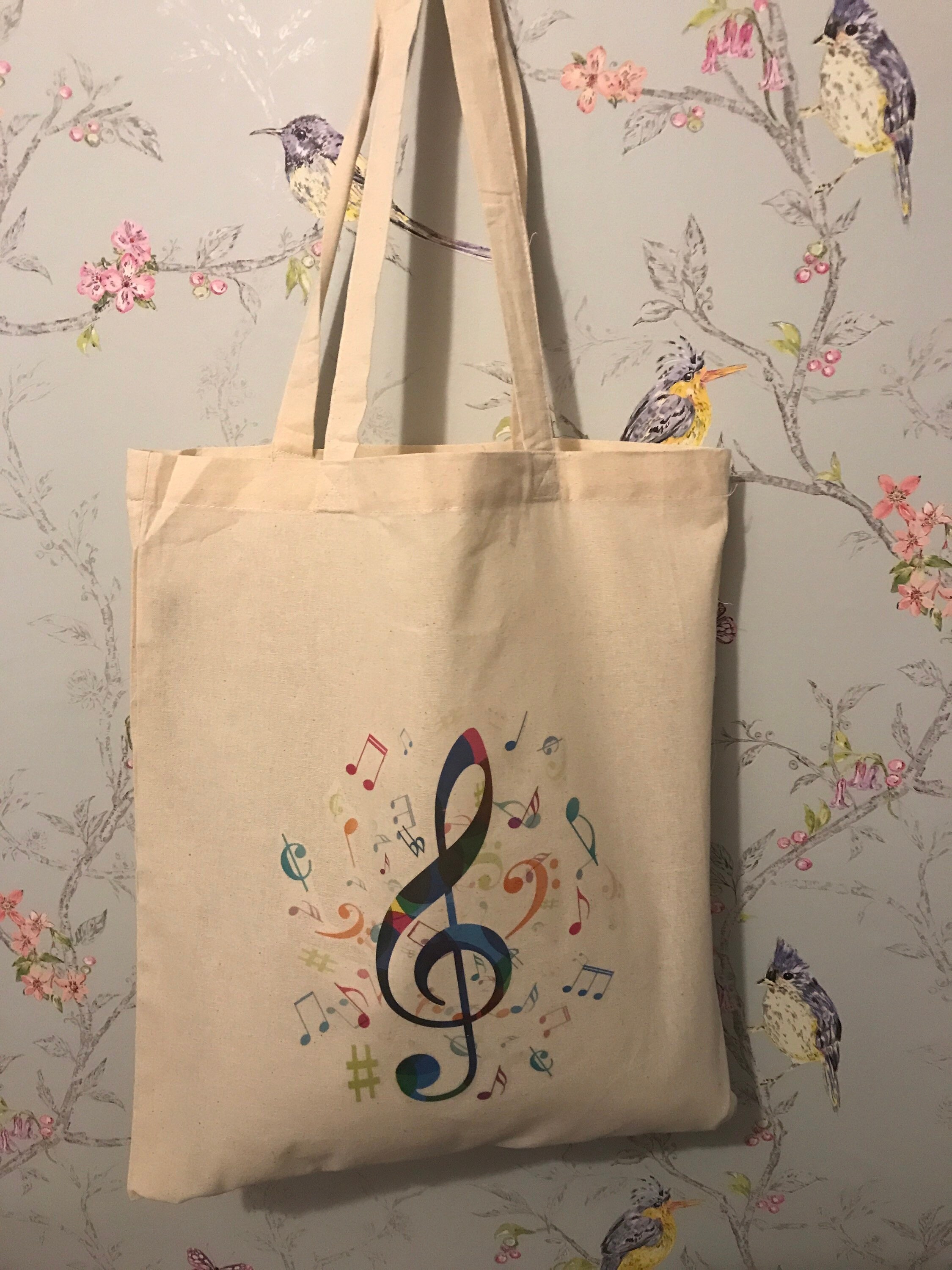 Tote Bag With a Music Theme Can Be Personalised. Etsy UK