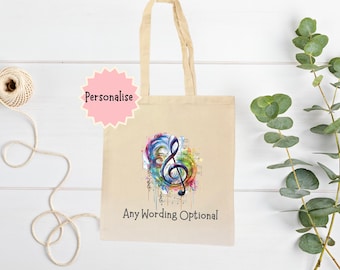 Sac fourre-tout à musique personnalisable, idée cadeau musique pour mélomanes sac fourre-tout pour professeurs chanteurs joueurs de piano.