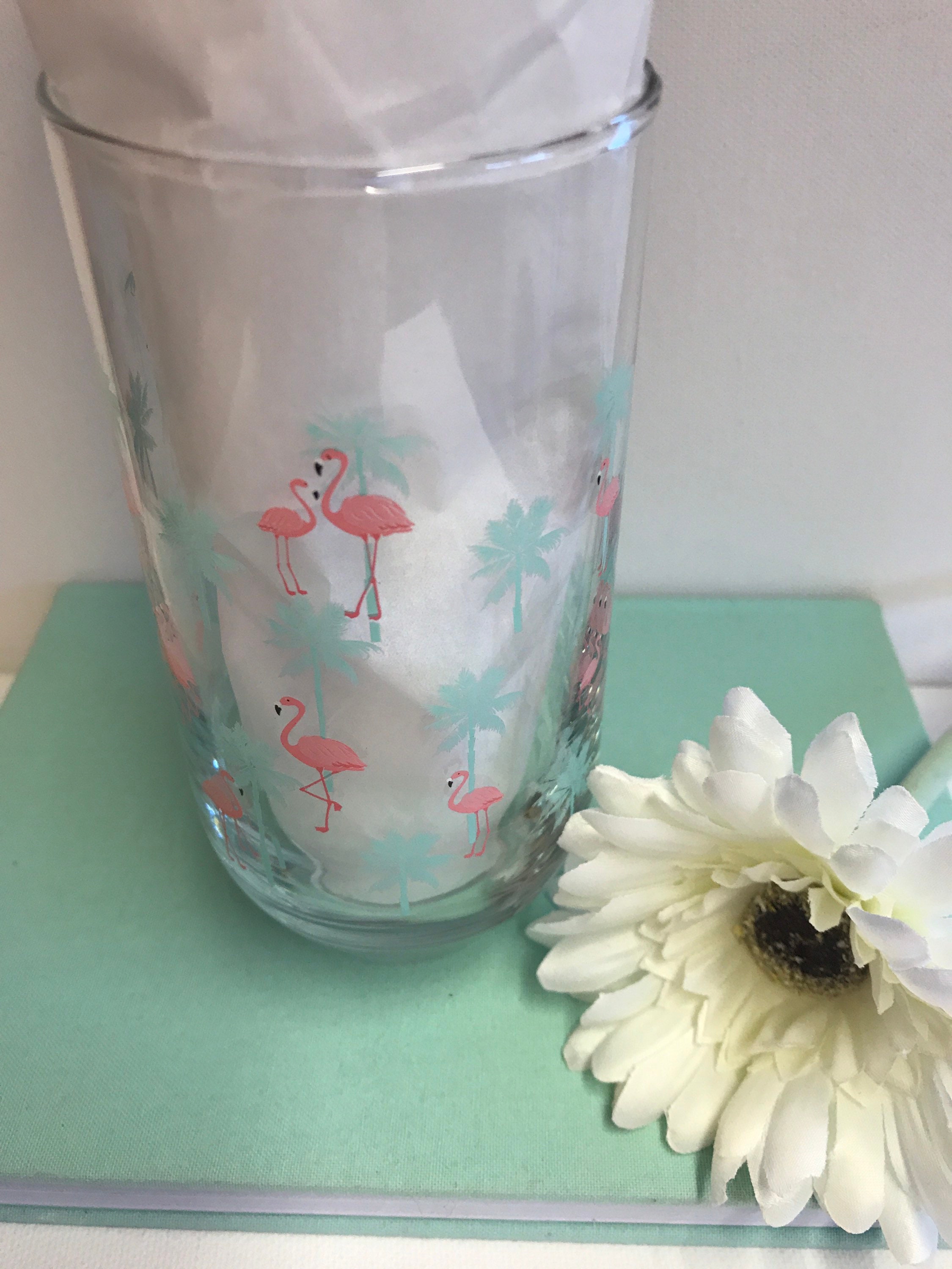 Flamingo drinking glass personalised perfect gift for any | Etsy