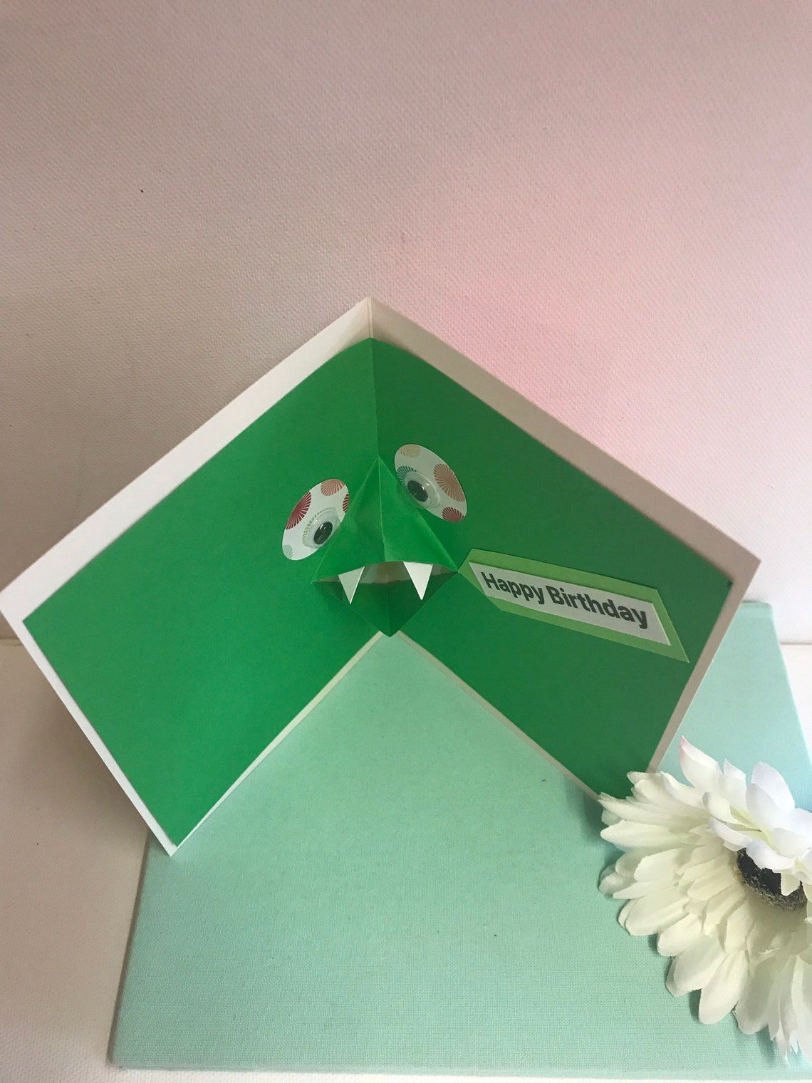 Pop up monster childrens card can be personalised and any age Etsy