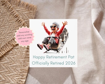 Personalised Retirement Card for Colleague | Funny Happy Retirement Card | Goodbye Work Friend Card | Female Retirement Card