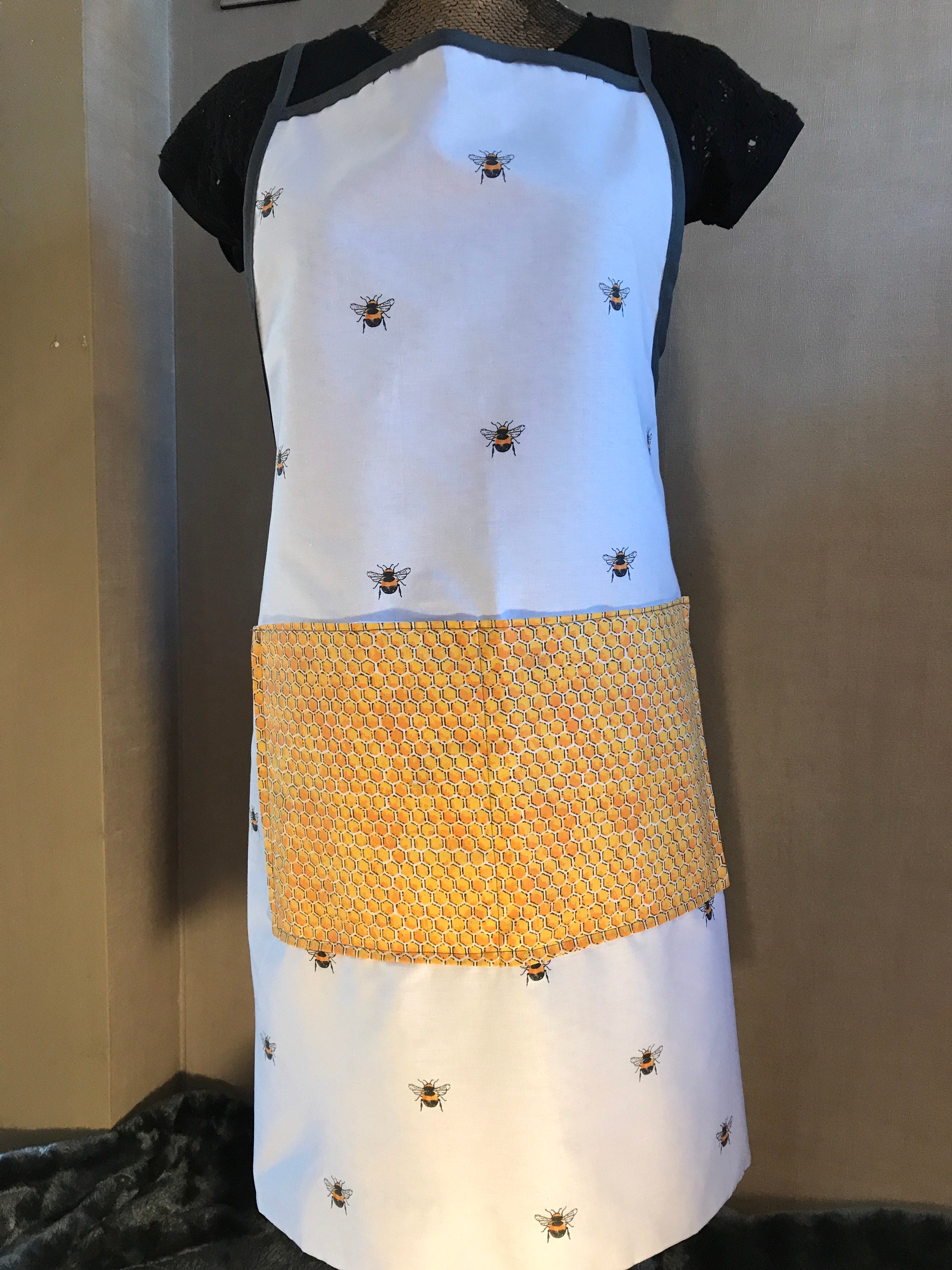 Fully lined handmade adults bee apron with a front double Etsy
