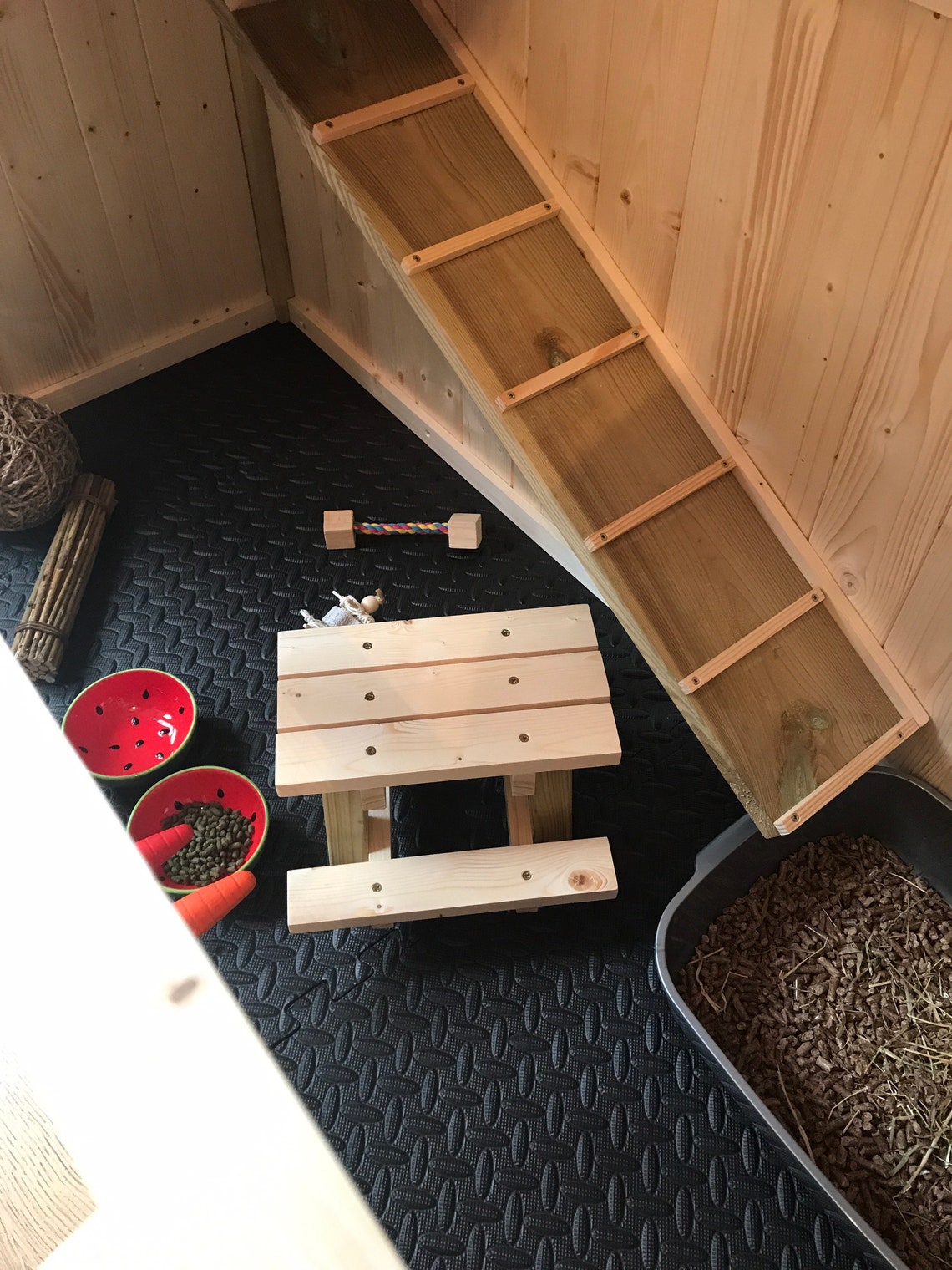 Rabbit picnic feeding table bunny feeding station cute little Etsy