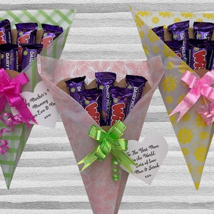 Cadbury Chocolate bouquet with personalised gift tag.