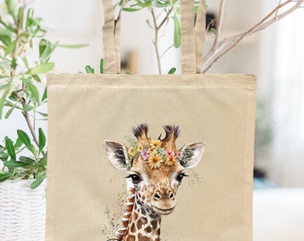 Giraffe Tote Bag - Etsy UK
