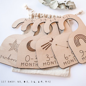 Baby Wood Closet Dividers Nursery Closet Clothes Organizer Wood Clothes Divider Baby Wardrobe Dividers New Mom Gift Baby Shower Gift Ideas