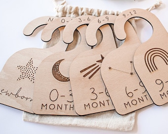 Wooden Baby Closet Dividers: Nursery Clothes Organizer, Newborn - 12 Months