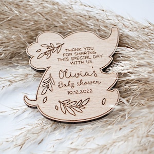 Baby Shower Magnet, Baby Shower Favors, Personalized Baby Shower Wooden Magnets, Baby Body Suit Magnets, Baby Shower Thank You Gifts