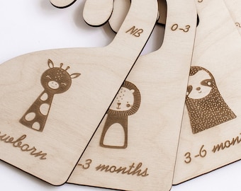 Wooden Baby Closet Dividers: Nursery Clothes Organizer, New Mom Gift