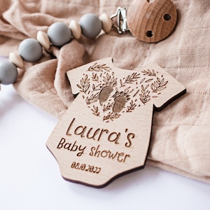 Baby Shower Magnet, Baby Shower Favors, Personalized Baby Shower Wooden Magnets, Baby Body Suit Magnets, Baby Shower Thank You Gifts