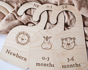 Baby Wood Closet Dividers: Engraved Nursery Clothes Organizer