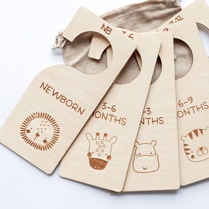 Baby Wood Closet Dividers Nursery Closet Clothes Organizer Wood Clothes Divider Baby Wardrobe Dividers New Mom Gift Baby Shower Gift Ideas