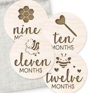 cartes d'étape de bébé, petite fête de miel, cartes d'étape d'abeille, grossesse, cadeau de baby shower, cadeau de nouveau bébé
