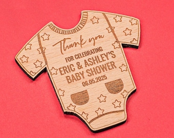 Personalized Baby Shower Wooden Magnet: Thank You Gifts