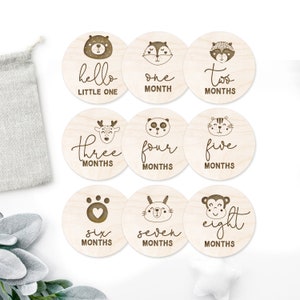 Cartes d'étape de bébé, cartes d'étape d'animaux, cartes d'étape de nouveau-né, cadeau de grossesse, cadeau de baby shower, cadeau de nouveau bébé