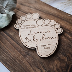 Magnets baby shower, Cadeaux baby shower, Aimants personnalisés en bois pour baby shower, Magnets pour baby shower, Cadeaux de remerciement pour baby shower