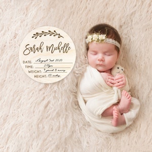 Birth Announcement Sign New Baby Gift Engraved Newborn Stats Hello World Baby Photo Prop Wooden Birth Sign Hospital Announcement Plaque