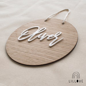 Wooden Name Sign  3D Name Sign Wood Round Plaque  Nursery Wall Art Baby Shower Gift  New Mom Gift Personalized Baby Shower Decor