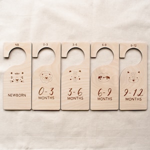 Nursery Closet Dividers Animals Safari Jungle Baby Clothes Organizers Gender Neutral Baby Age Sizers