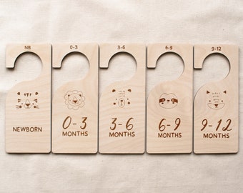 Nursery Closet Dividers Animals Safari Jungle Baby Clothes Organizers Gender Neutral Baby Age Sizers
