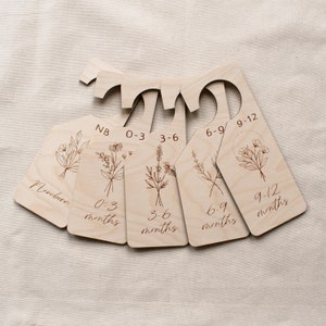 Baby Wood Closet Dividers Nursery Closet Clothes Organizer Wood Clothes Divider Baby Wardrobe Dividers New Mom Gift Baby Shower Gift Ideas