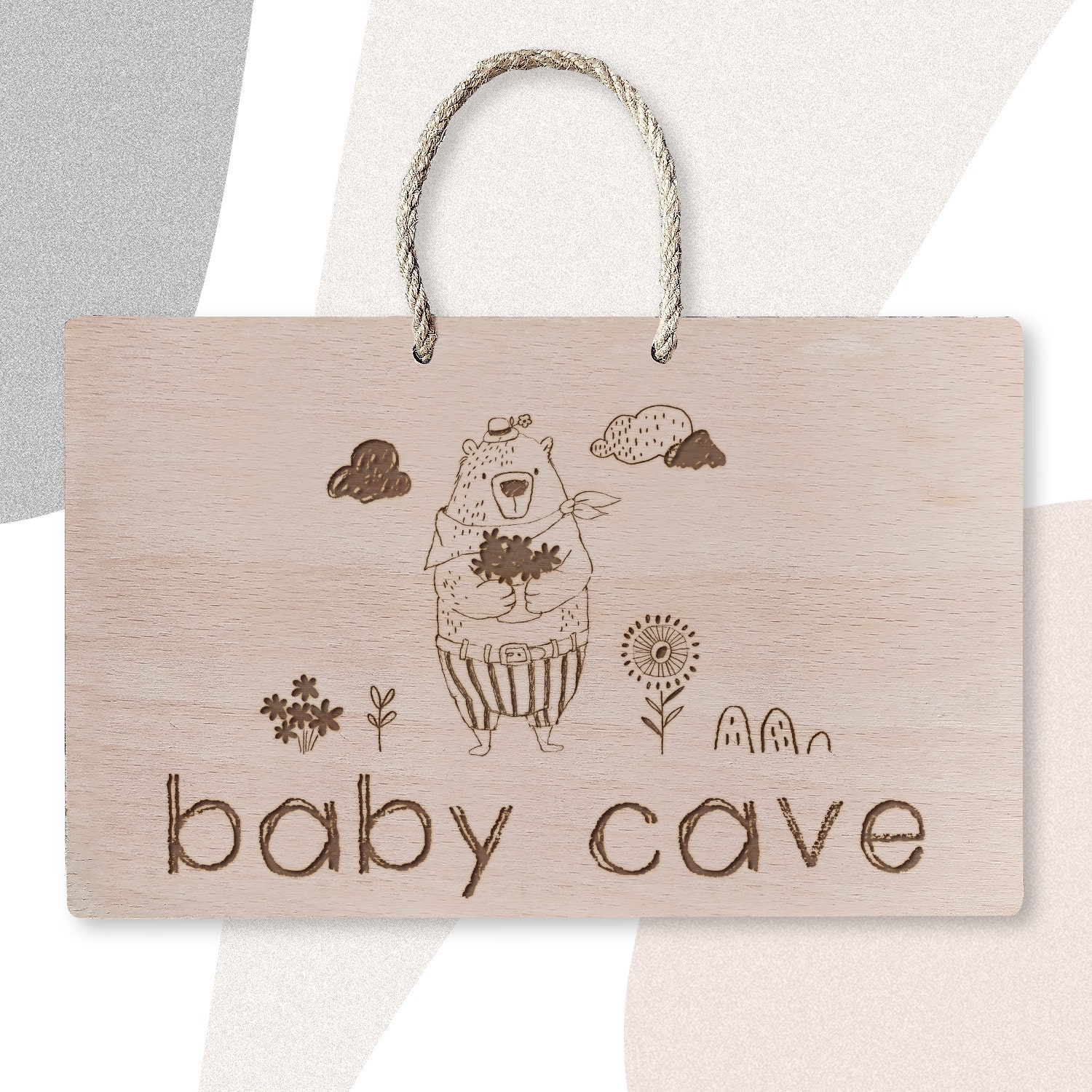 Baby cave Wooden Sign Nursery sign Home decor Door handing Etsy