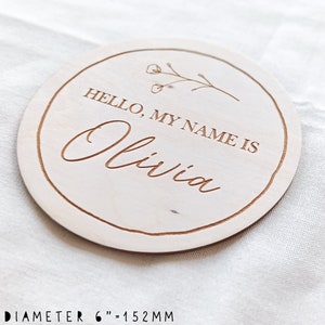 Wooden Baby Name Announcement Sign: Laser Engraved Nursery Decor